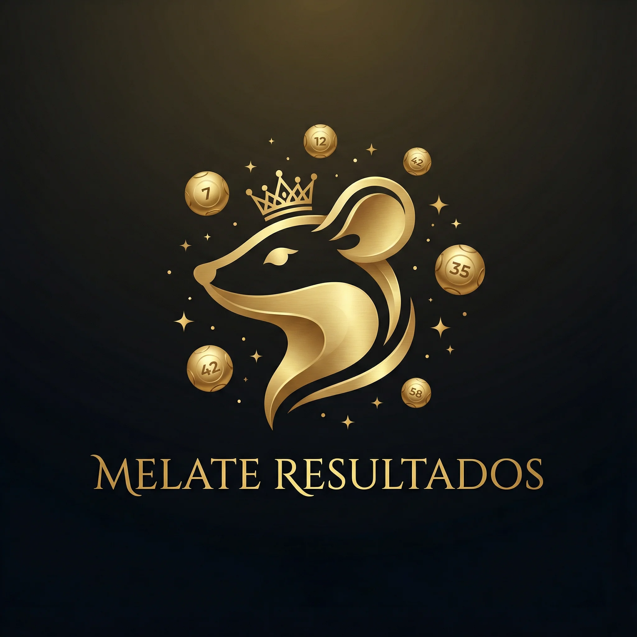 Melate Resultados logo ratón dorado